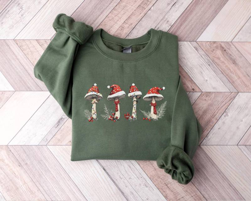 Pilz Weihnachten Sweatshirt, Pilze Pullover, Fliegenpilz Shirt, Tshirt, Pilz-Liebhaber Geschenk, T-Shirt von PrintBoutique4U