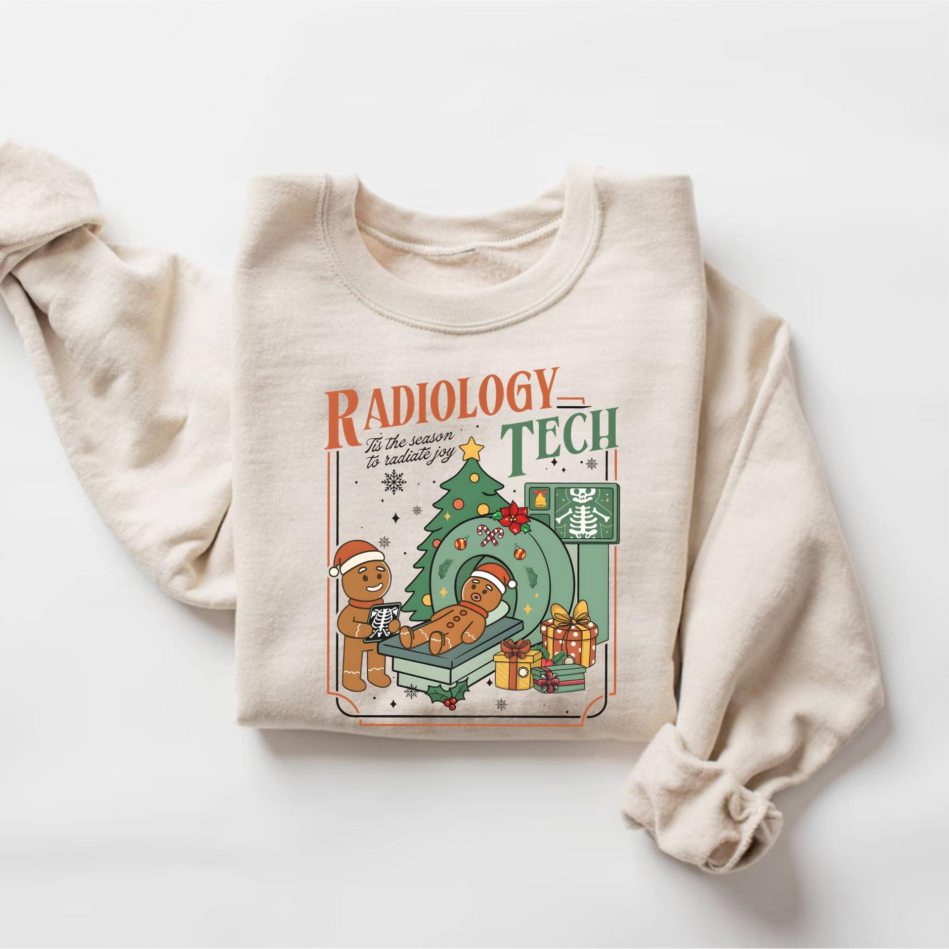 Radiologie-Weihnachtshemd, Lebkuchen-Röntgentechnik-Geschenk, Radiologie-Sweatshirt, Lab Tech-Hoodie Für Urlaub, Radiologie-Shirt von PrintBoutique4U