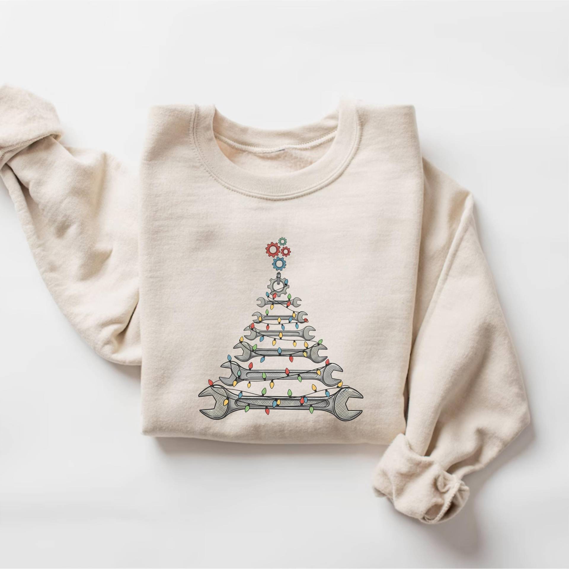 Schraubenschlüssel Weihnachtsbaum Sweatshirt, Mechaniker Weihnachten Pullover, Weihnachten, Geschenk Für Mechaniker, Wrench Shirt von PrintBoutique4U
