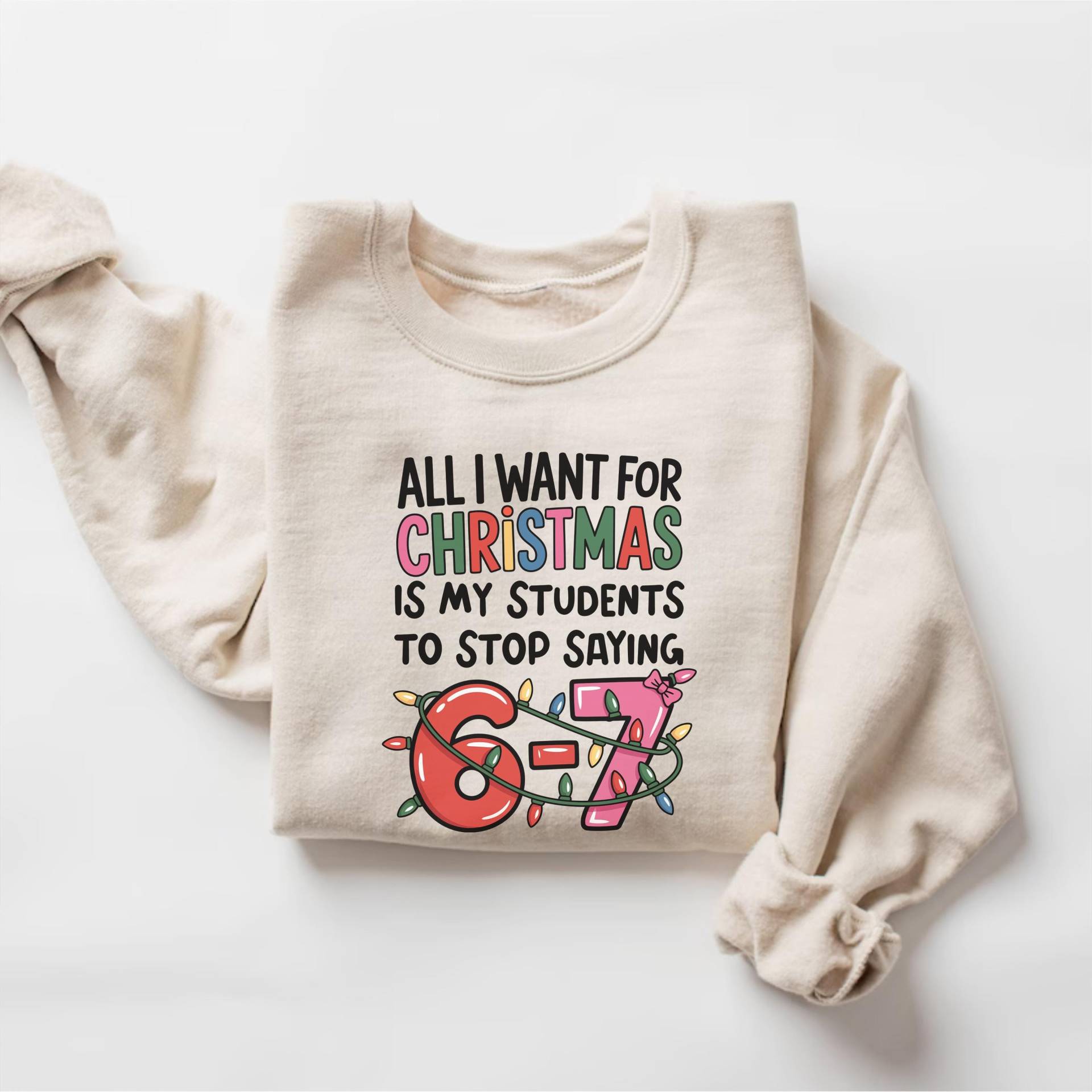 Sechs Sieben Weihnachten Sweatshirt, Lehrer Pullover, Lustiges Winter Urlaub Shirt, 6 Seven Pause Geschenk von PrintBoutique4U