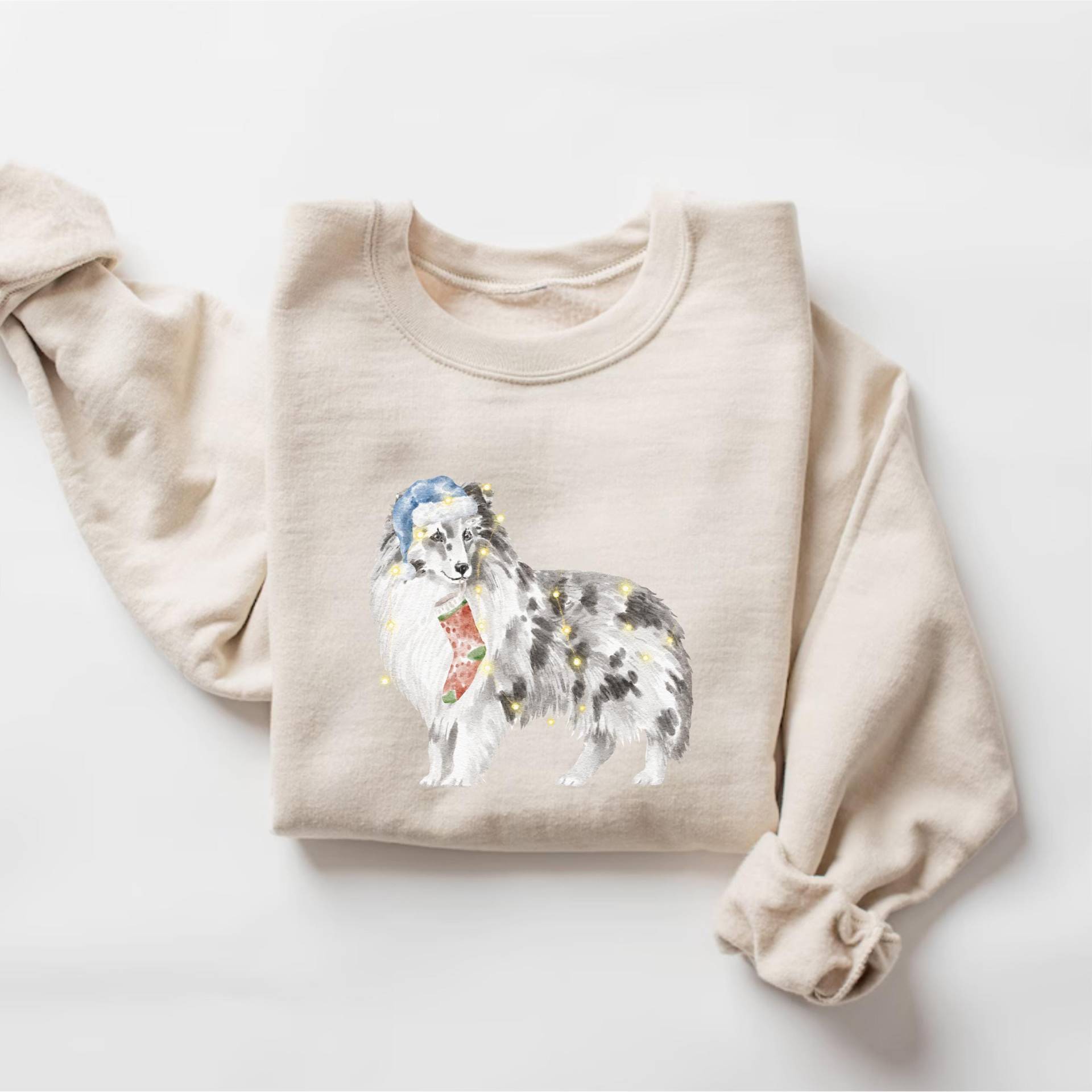 Shetland Sheepdog Weihnachten Sweatshirt, Sheltie Hundepullover, Weihnachten, Liebhaber Geschenk, Urlaub Hundepullover von PrintBoutique4U