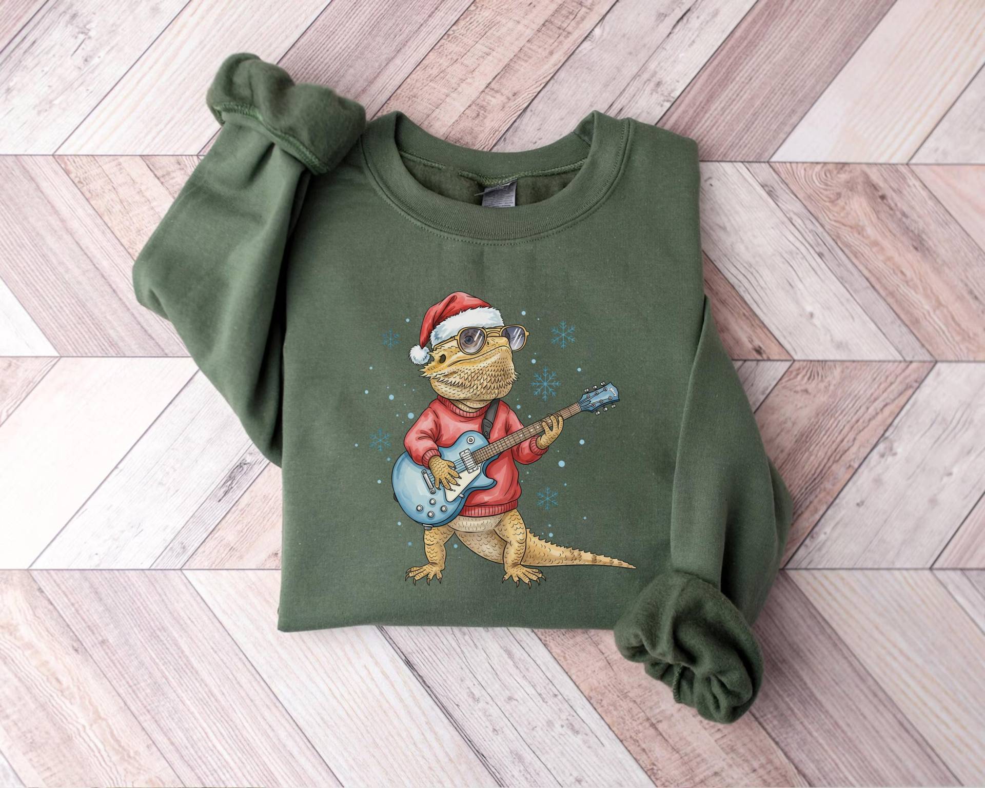 Weihnachten Bearded Dragon Sweatshirt, Reptil Liebhaber Pullover, Santa Shirt, Xmas Lizard Beardie Weihnachtsgeschenk von PrintBoutique4U