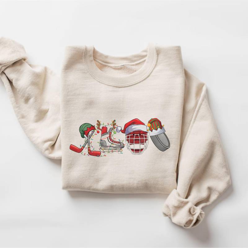 Weihnachten Eishockey Sweatshirt, Hockey Mama Pullover, Hockey-Liebhaber-Geschenk, Eishockey-Geschenke, Hockey-Team-Shirt, Eishockey-Weihnachten von PrintBoutique4U