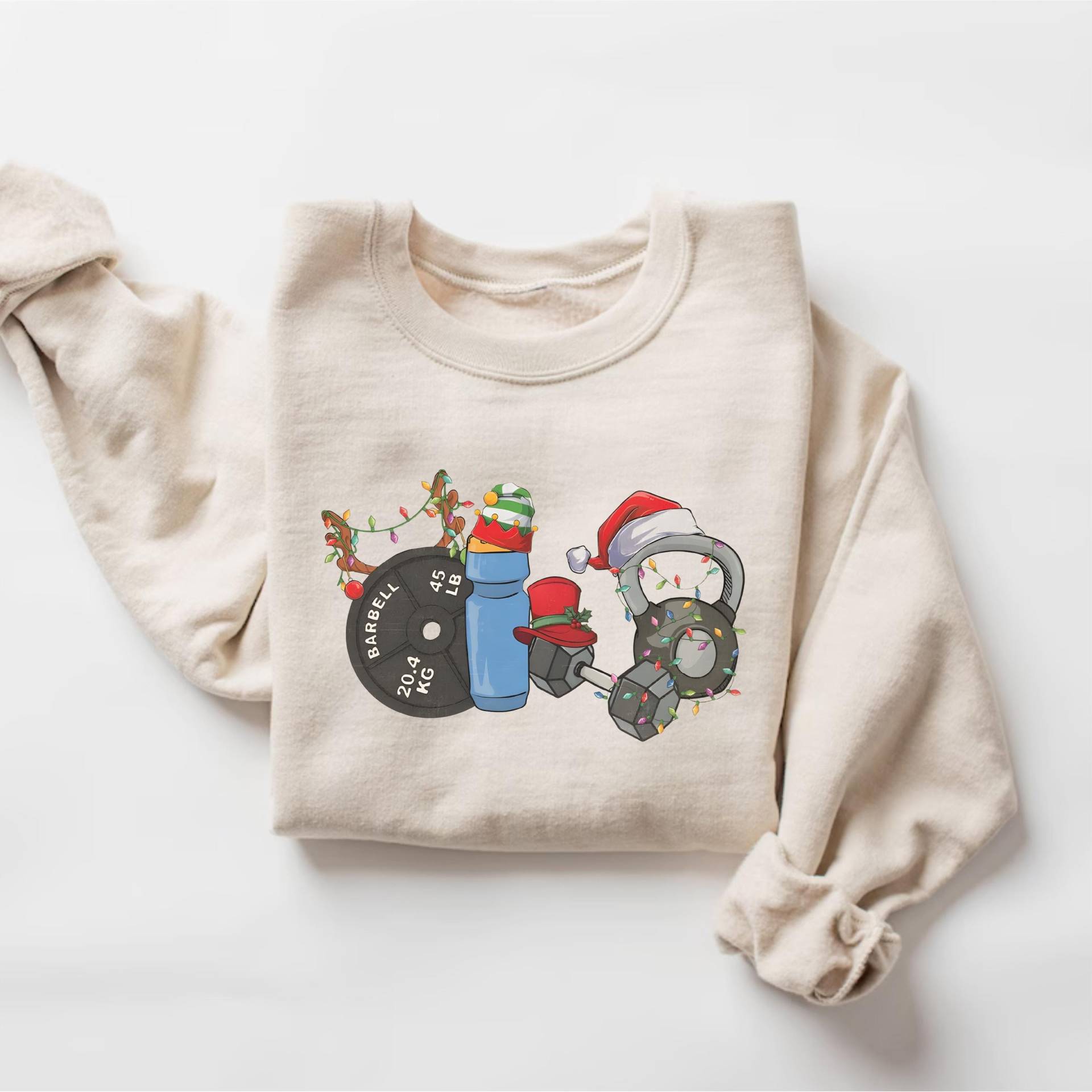 Weihnachten Fitness Sweatshirt, Workout Pullover, Kettlebell Fitnessstudio Liebhaber Gym Ratte Geschenke von PrintBoutique4U