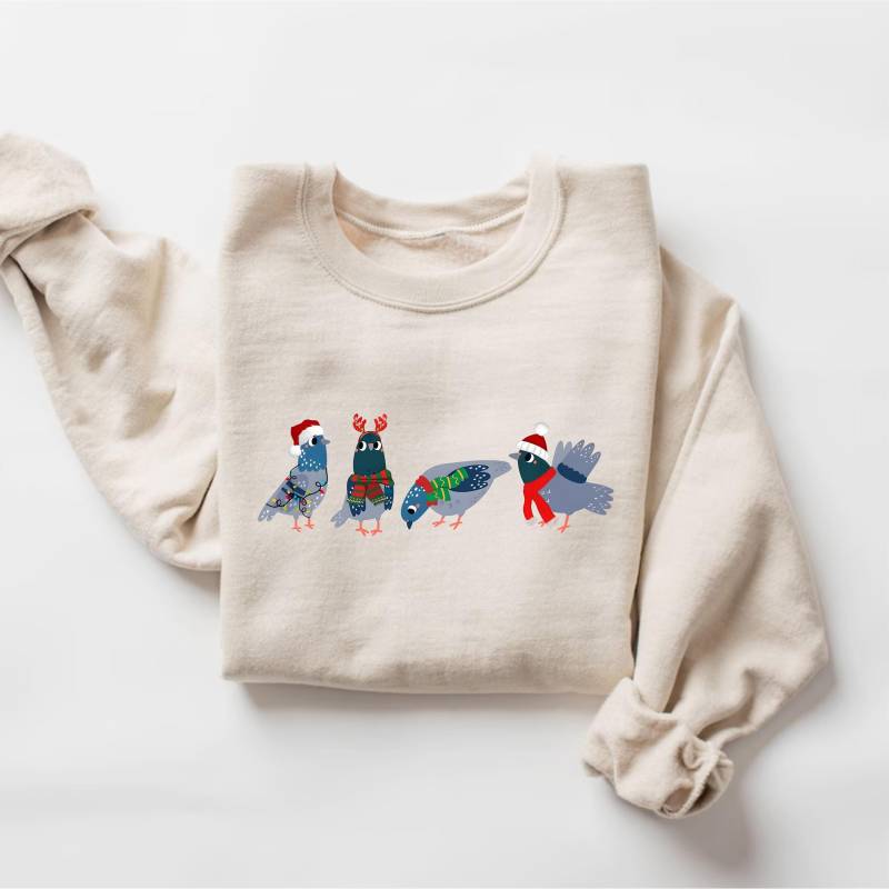 Weihnachten Taube Sweatshirt, Lustige Vogel Tier Liebhaber Pullover, Geschenk, Winter Shirt, Sweatshirt von PrintBoutique4U