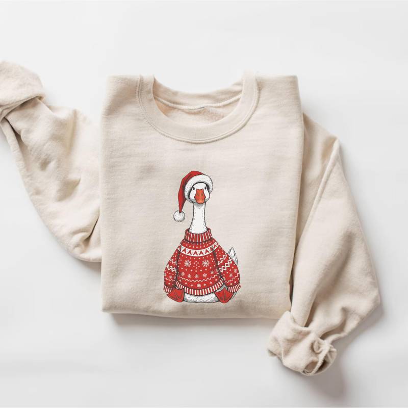 Weihnachtsgans Sweatshirt, Lustiges Urlaub Vogel Liebhaber Shirt, Bauernhof Tiere Weihnachten Rundhalsausschnitt, Weihnachtsgeschenk, Weihnachten von PrintBoutique4U