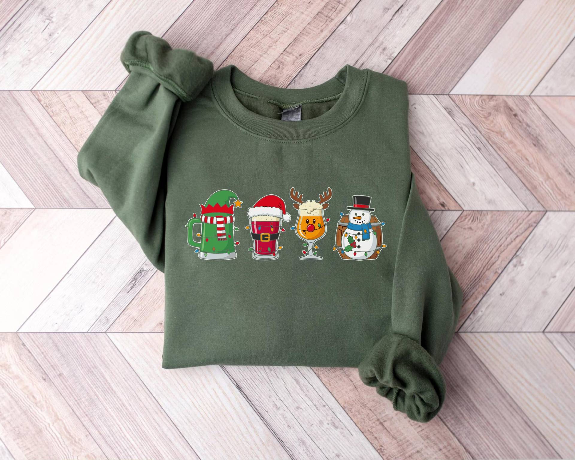 Weihnachtsgetränke Sweatshirt, Alkohol Weihnachtspullover, Bier-Liebhaber-Geschenk, Bier Xmas T-Shirt, Lustiges Weihnachtsparty-Shirt von PrintBoutique4U