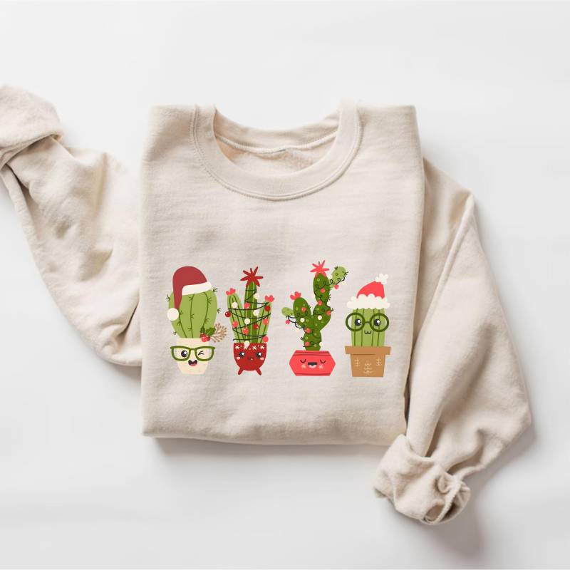 Weihnachtskaktus Sweatshirt, Kaktus Liebhaber Geschenk, Weihnachtspflanze Shirt, Lady Weihnachten Pflanzenliebhaber Shirt von PrintBoutique4U