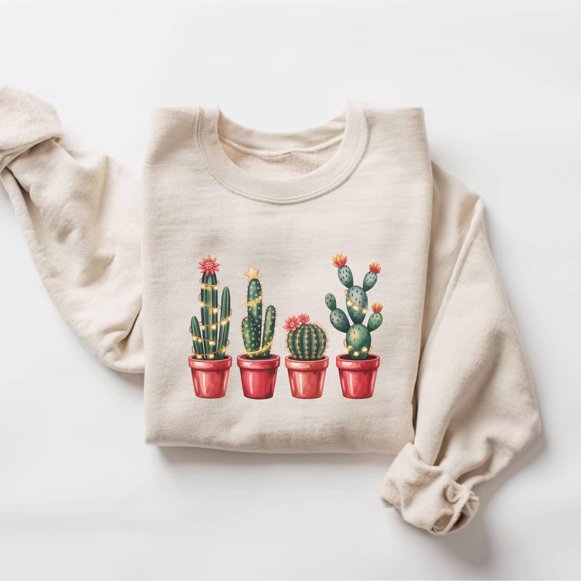 Weihnachtskaktus Sweatshirt, Kaktus Liebhaber Geschenk, Weihnachtspflanze Shirt, Lady Weihnachten Pflanzenliebhaber Shirt von PrintBoutique4U