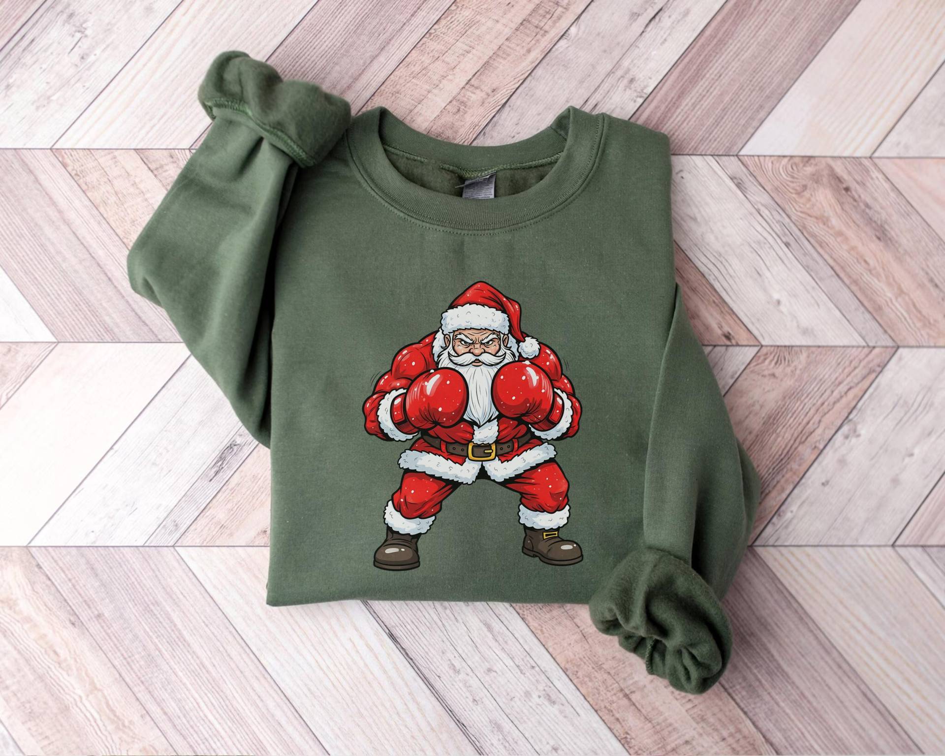 Weihnachtsmann Boxen Weihnachten Sweatshirt, Boxer Pullover, Sportliches Weihnachtsshirt, Liebhaber Geschenk von PrintBoutique4U
