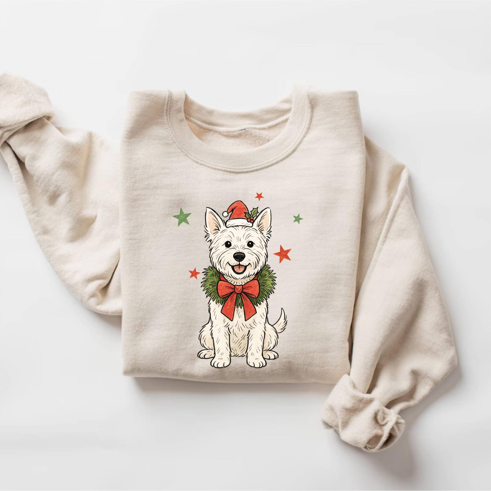 White Terrier Weihnachten Sweatshirt, Hundepullover, Mom, Geschenk Für Terrier-Liebhaber, West Highland Besitzer Shirt von PrintBoutique4U