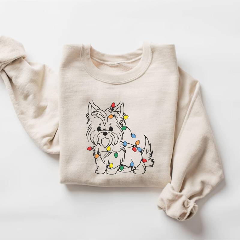 Yorkshire Terrier Weihnachten Sweatshirt, Yorkie Weihnachtsshirt, Hund Mama Pullover, Hunde-Liebhaber-Geschenk, Frauen Weihnachtshemd von PrintBoutique4U