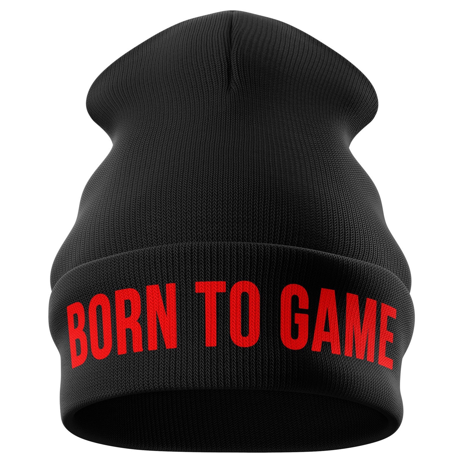 Born To Game Beanie Mütze, Bestickt, Lustiges Gaming Geschenk, Geschenke Für Gamer, Jungen Winter Kopfbedeckung Unisex von PrintCartelStore