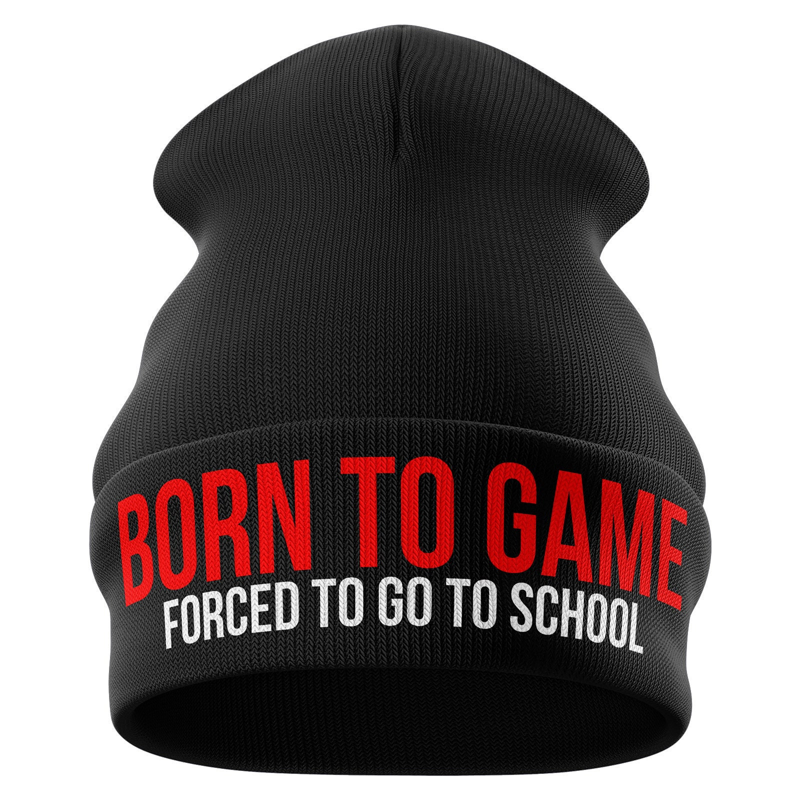 Born To Game Beanie Mütze, Bestickt, Lustiges Gaming Geschenk, Geschenke Für Gamer, Jungen Winter Kopfbedeckung Unisex von PrintCartelStore