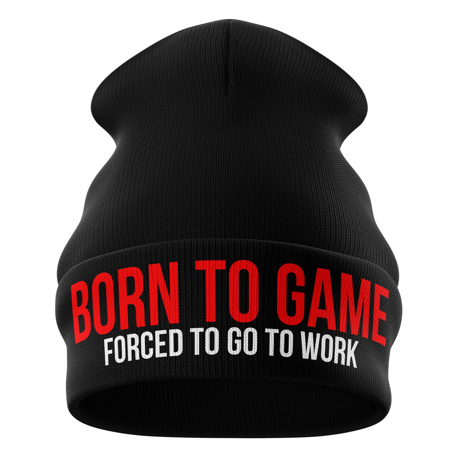 Born To Game Forced Work Beanie Mütze, Beanie, Lustiges Gaming Geschenk, Geschenke Für Gamer, Jungen Winter Kopfbedeckung Unisex von PrintCartelStore