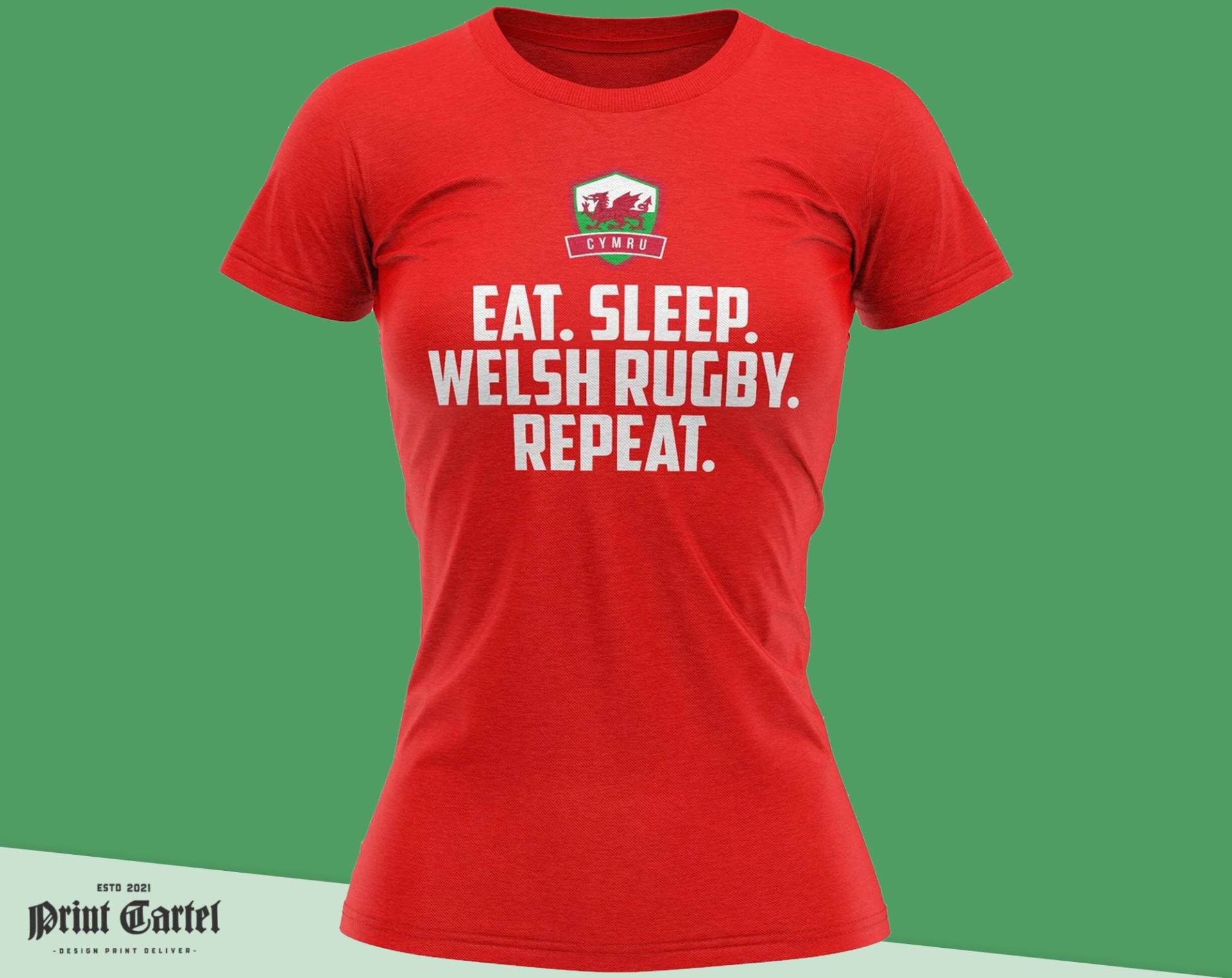 Eat Sleep Wales T-Shirt, Cymru Am Byth, Womens Top, Rugby Shirt, Tshirt, Geschenke Welsh Girls Gift Eat Sleep Wales T-Shirt, Cymru Am Byth, Womens Top, Rugby Shirt, Tshirt, Geschenke Welsh Girls Gift von PrintCartelStore