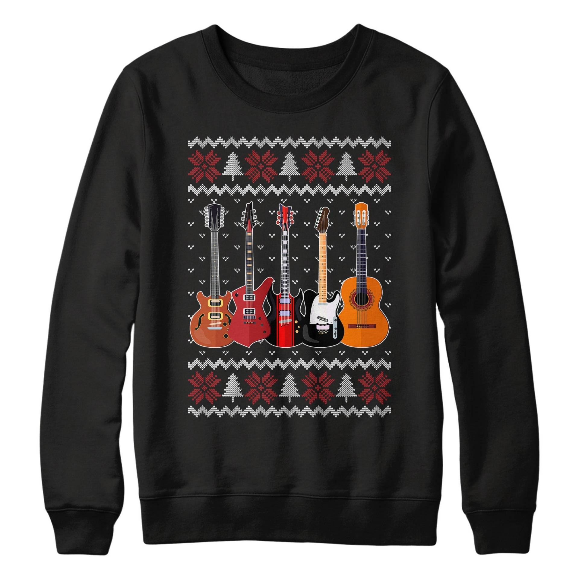 Gitarre Weihnachten Pullover, Sweatshirt, Musik Band Heavy Metal Rock Geschenke Spiel Lustige Ugly Pullover Herren Damen Unisex von PrintCartelStore