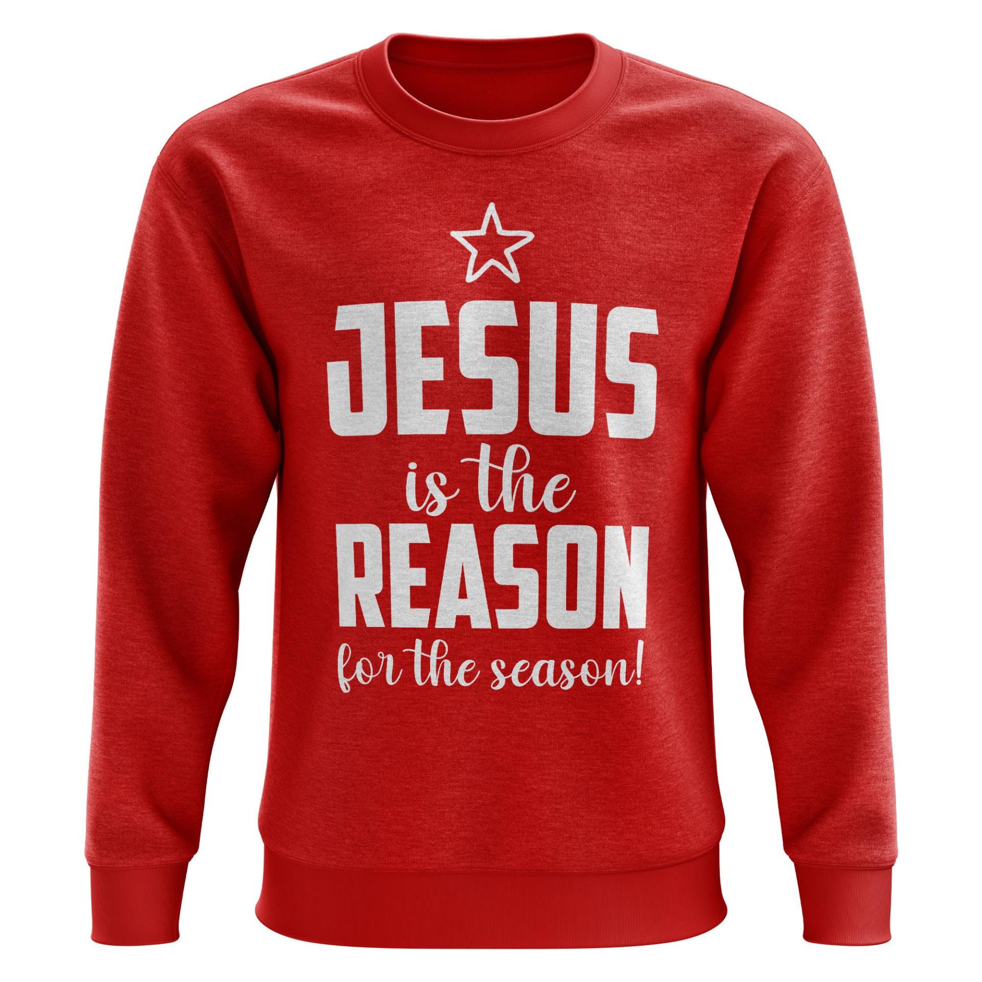 Jesus Is The Reason Lustiges Weihnachts Sweatshirt, Weihnachtspullover Für Männer Frauen, Unisex Weihnachten Fair Isle Church Bible von PrintCartelStore