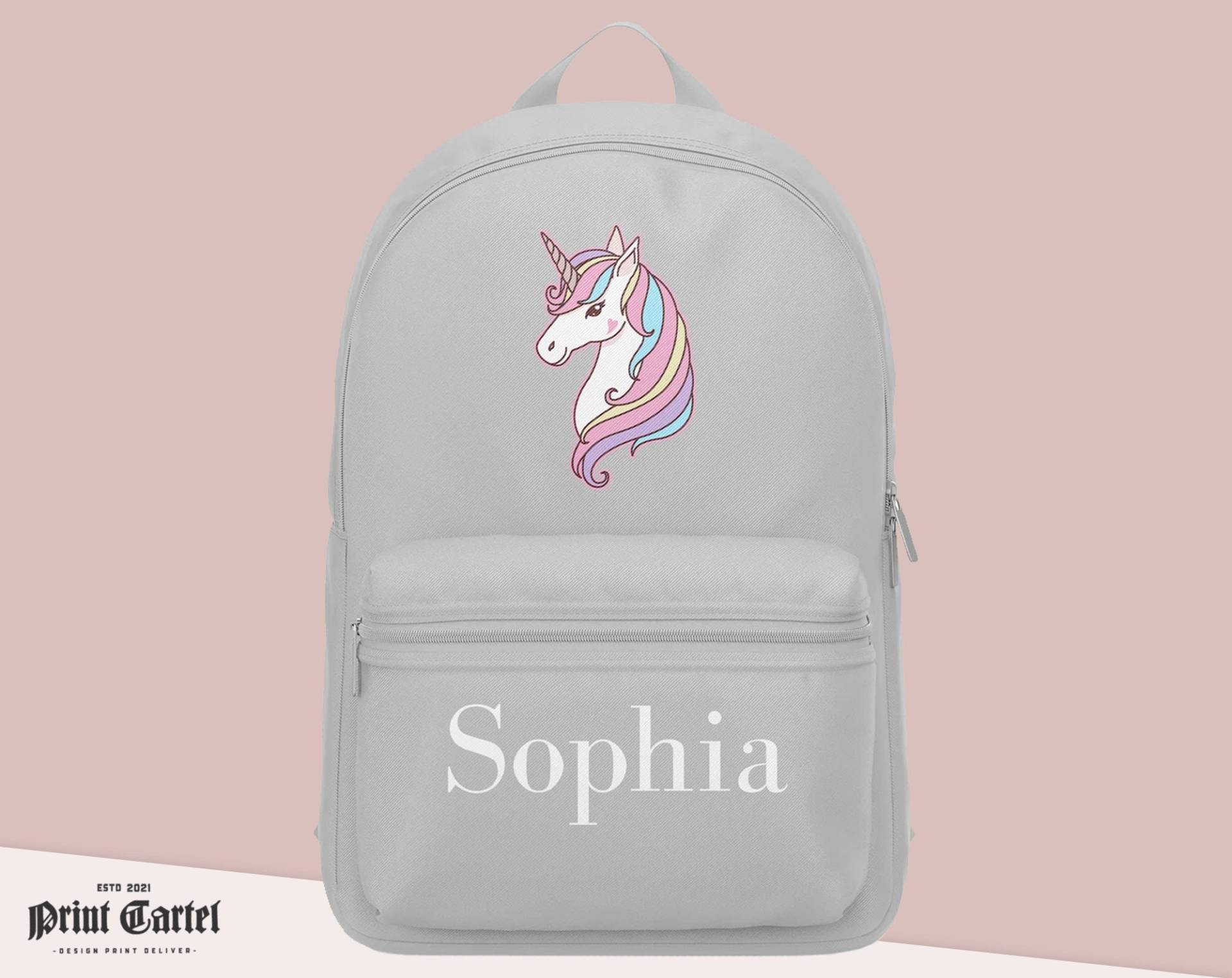 Personalisierter Einhorn Rucksack Mit Namen, Personalisierte Tasche, Kinder Rucksack, Mini Mädchen Schultasche von PrintCartelStore