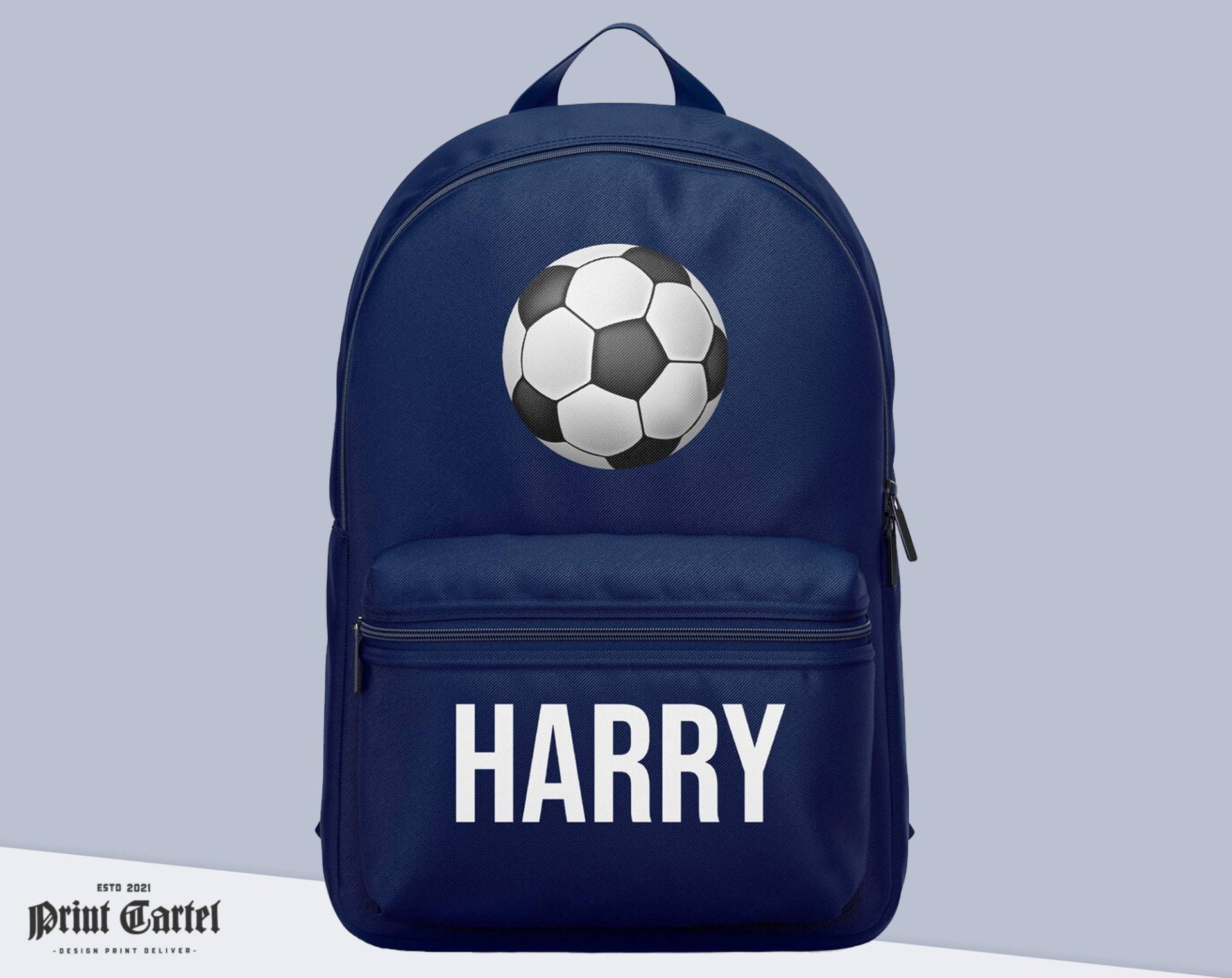 Personalisierter Rucksack Mit Fußball Und Namen, Personalisierter Für Jungen, Fußball-Rucksack, Jungen-Schultasche, Benutzerdefinierter von PrintCartelStore