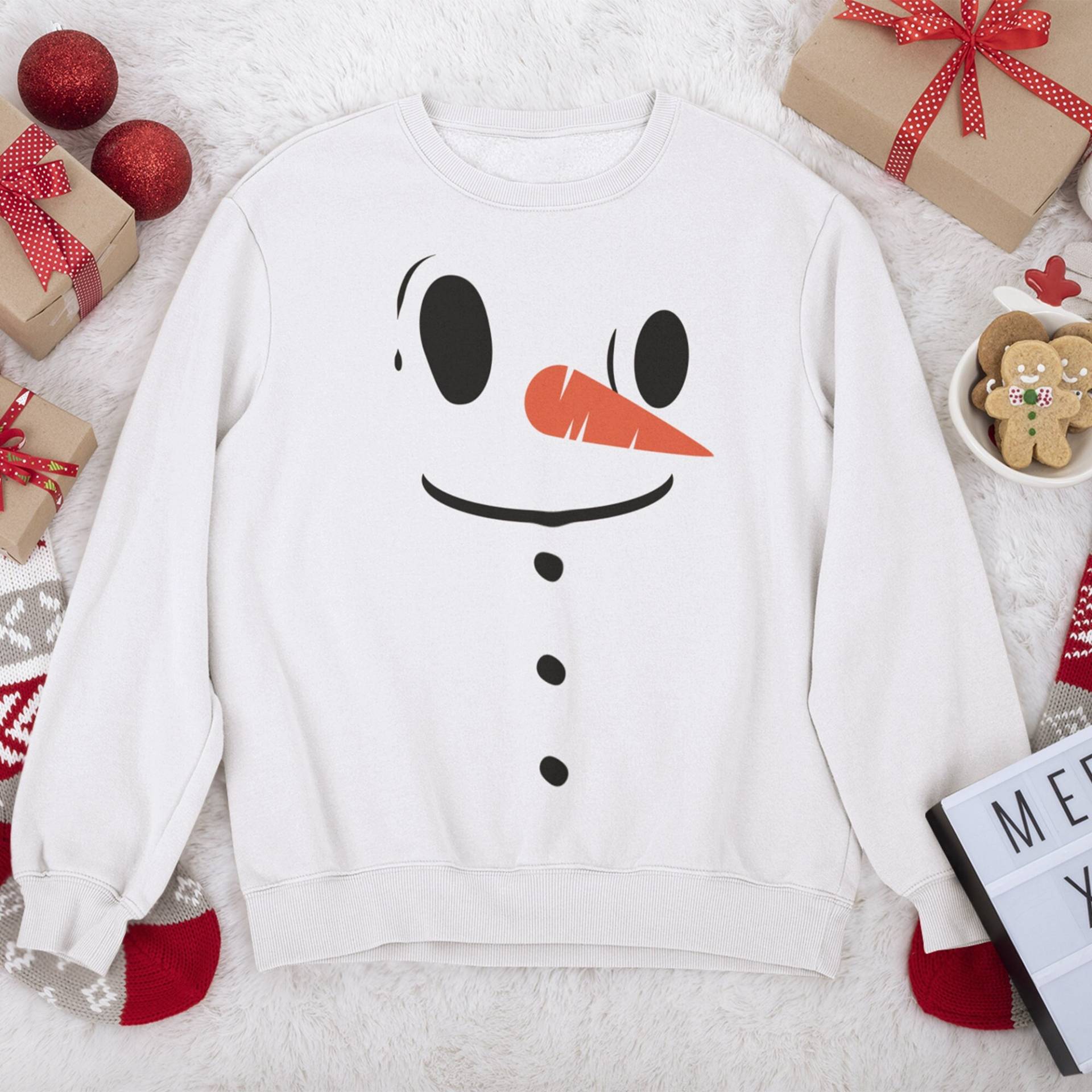 Schneemann Gesicht Lustige Weihnachten Sweatshirt Für Männer Frauen Unisex Pullover Neuheit Schnee Festliche Geschenke Geschenk von PrintCartelStore