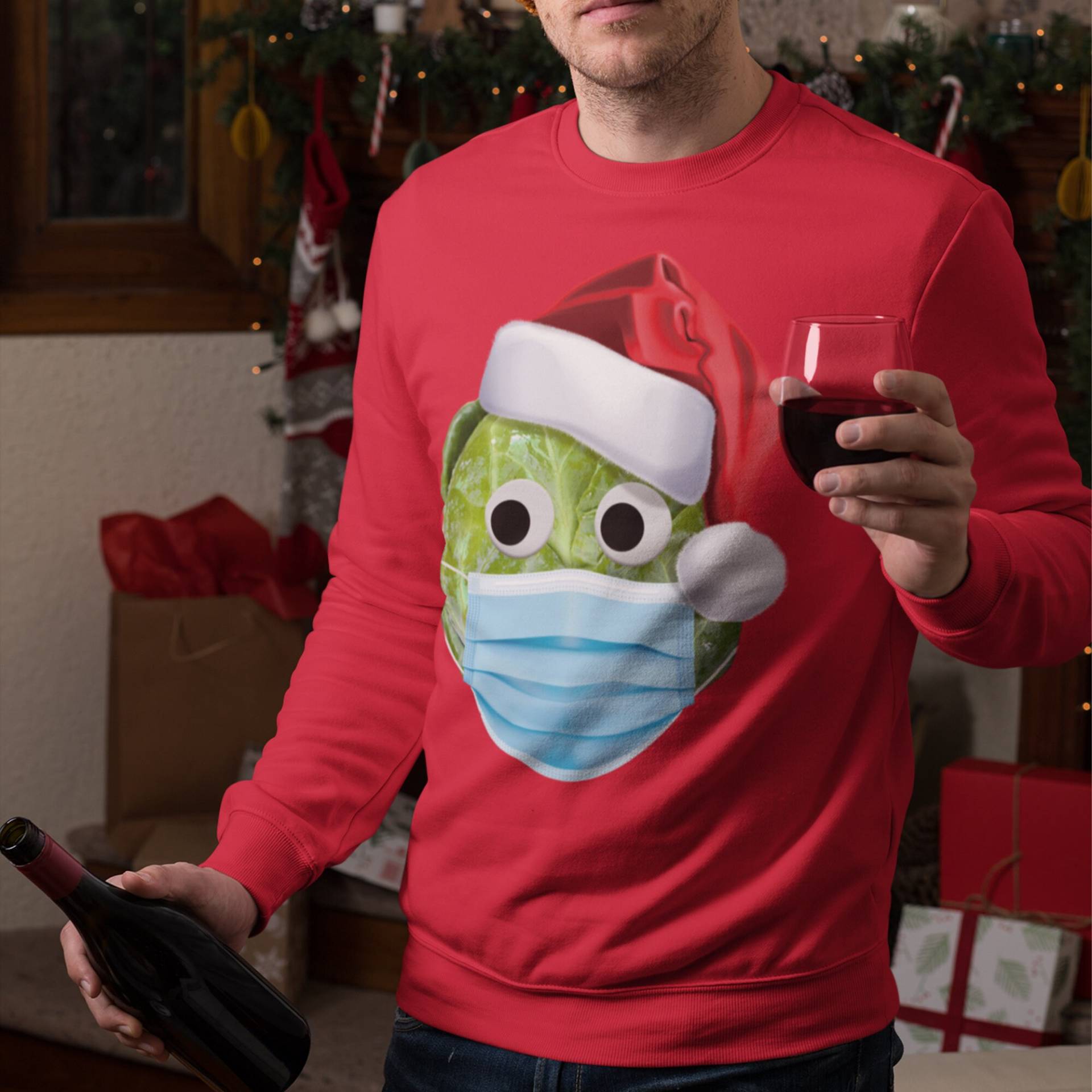 Sprout Mask Lustiges Weihnachtsshirt Für Männer, Damen Geschenke Geschenk Weihnachten Pullover Neuheit Sweater Xmas Top Tshirt von PrintCartelStore