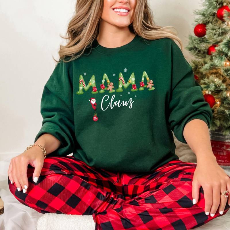 Weihnachten Mama Sweatshirt, Mama Claus Sweatshirt, Weihnachts Hoodie, Urlaub Mode, Familie Sweatshirt von PrintHarmonyHub