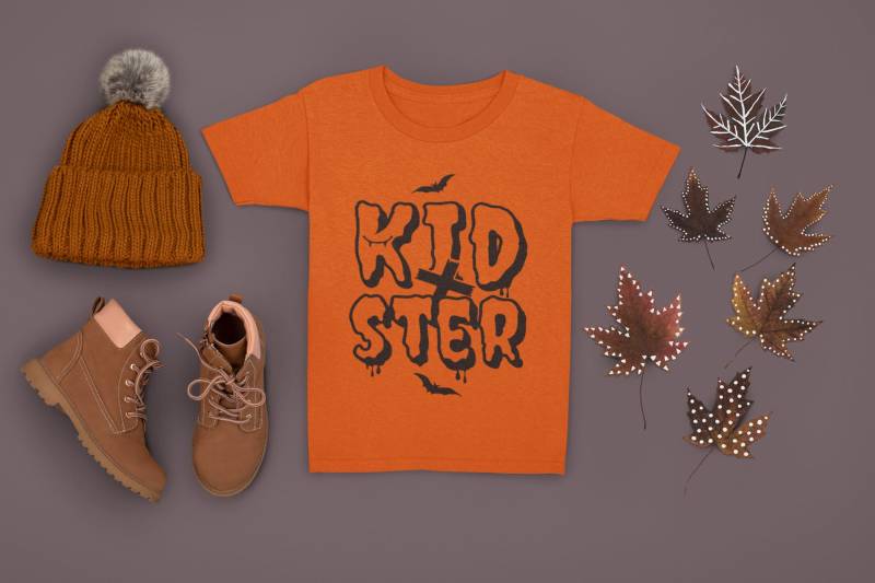 Kinder T-Shirt Mit "Kidster' Motiv | Halloween Partnerlook Für Eltern Und Lustiges Gruseliges Geschenk von PrintLag