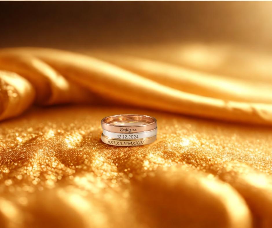 R3 Personalisierter Namensring - Zarter Gravur-Ring Für Damen | Geschenk Freundin, Mama Oder Schwester 925Er Look von PrintMyHeartDE