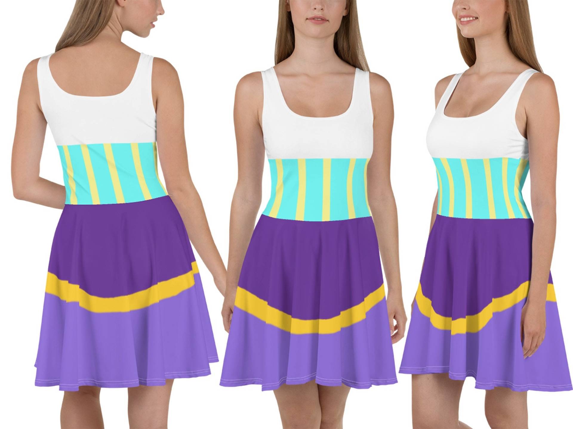 Esmeralda Skater Kleid Frauen Kostüm Halloween Cosplay Glöckner Von Notre Dame Laufende Marathon Outfit Party von PrintOnBoutique