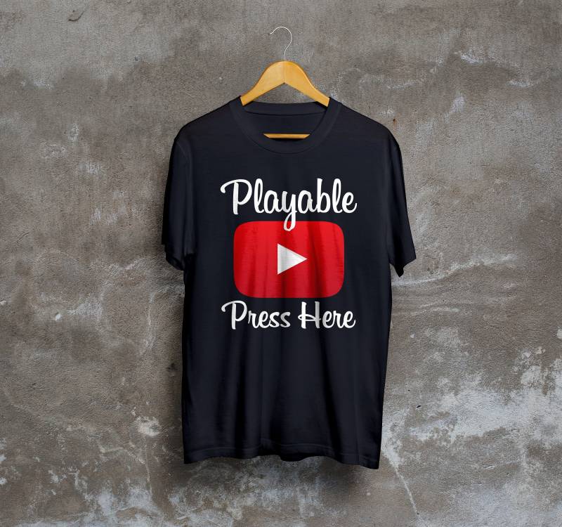 Bespielbar Youtube Wie Spielen Mir T-Shirt Druck Custom S-2xl Schwarz Grau Bespielbar Youtube Wie Spielen Mir T-Shirt Druck Custom S-2xl Schwarz Grau von PrintOnPoint