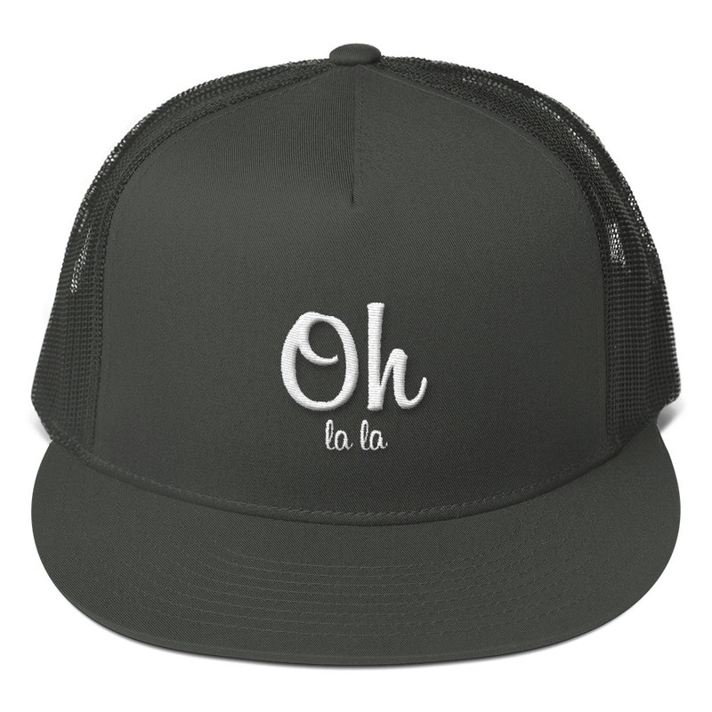 La Mesh Rückseite Hysteresen-Hut Überlegene Baumwolltwill Flachen Visor Schwarz Anthrazit Grau Gestickter Text La Mesh Rückseite Hysteresen-Hut Überlegene Baumwolltwill Flachen Visor Schwarz Anthrazit Grau Gestickter Text von PrintOnPoint