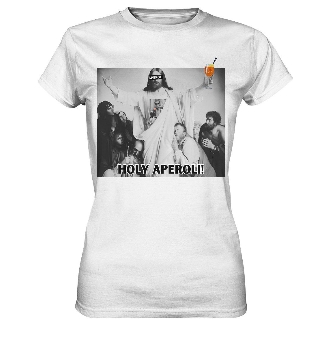 Holy Aperoli - Aperol Meme Jesus Wearing "Koks Shirt" Perfektes Geschenk Django Fun Shirt Ladies Premium Holy Aperoli - Aperol Meme Jesus Wearing "Koks Shirt" Perfektes Geschenk Django Fun Shirt Ladies Premium von PrintOnStyle