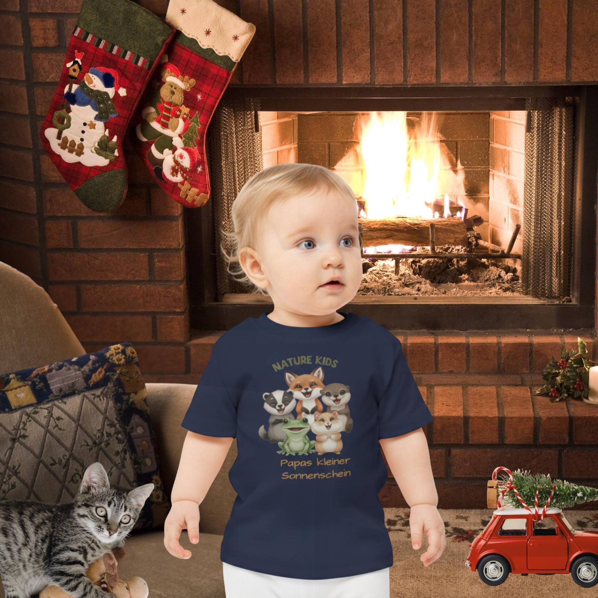 Kinder - Und Baby T-Shirt | Personalisierbar Mit Namen Oder Text Fuchs Frosch Otter Dachs Hamster von PrintPODStudio