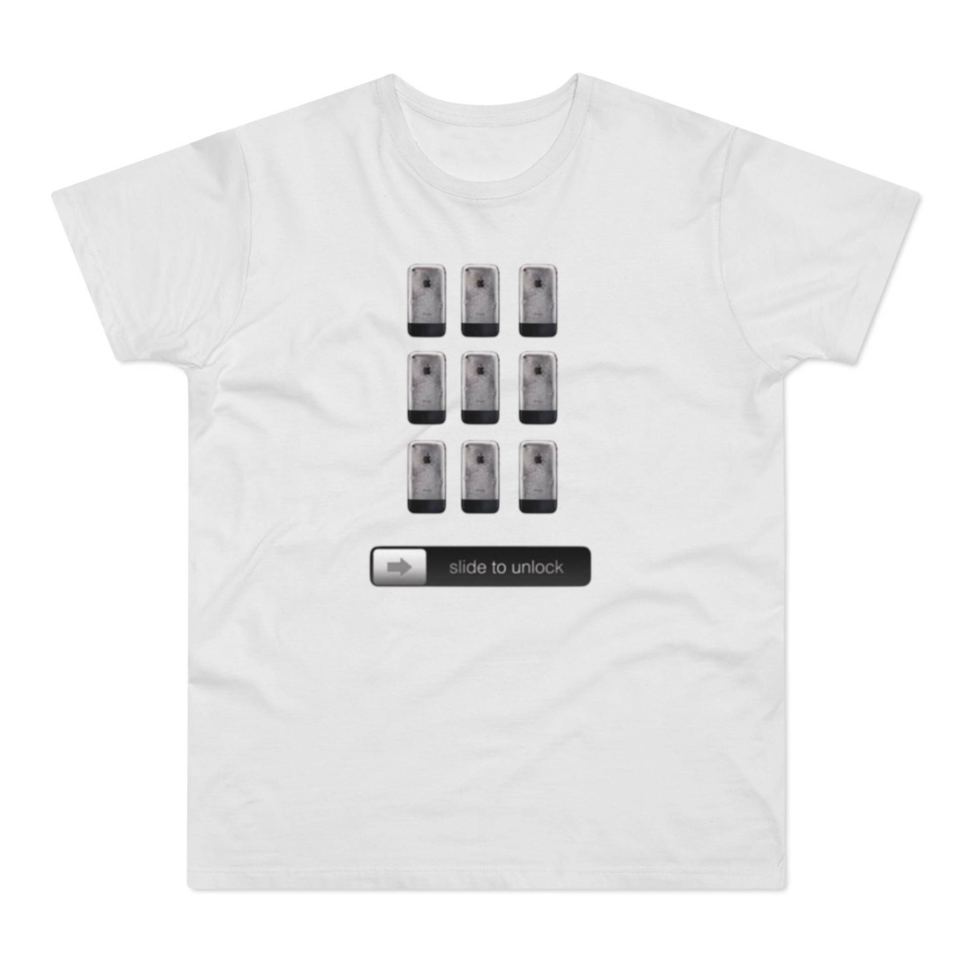 Retro Iphone Slide To Unlock T-Shirt Minimalist Tech Nostalgia Design 2000S Apple Style von PrintPalaceParadise