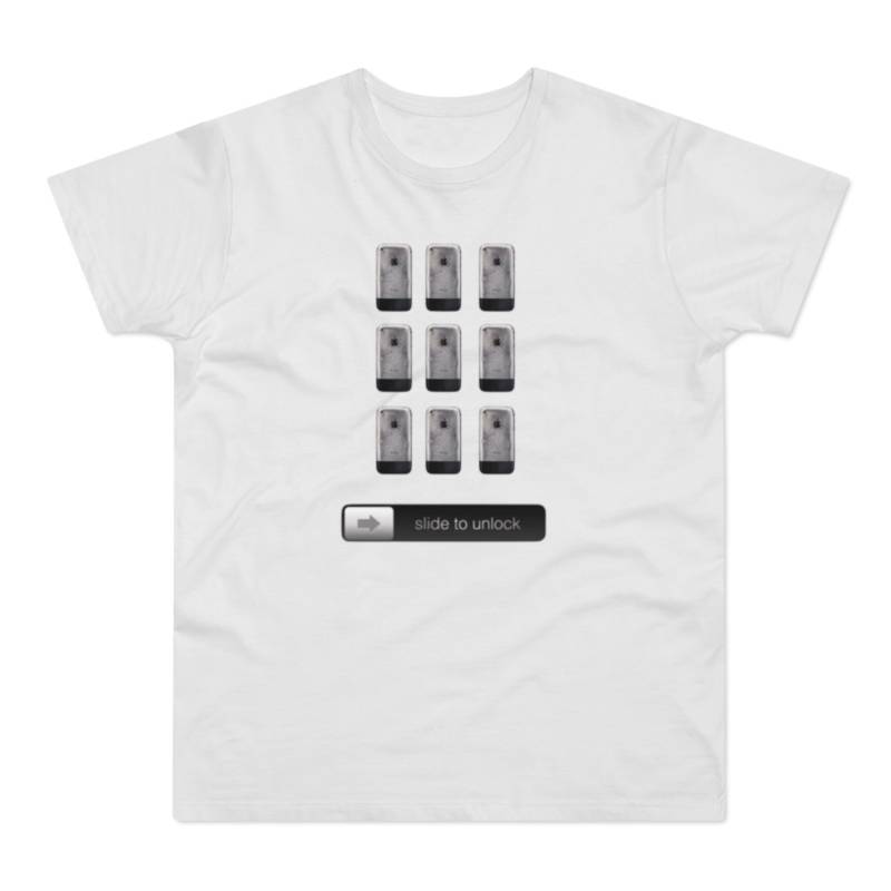 Retro Iphone Slide To Unlock T-Shirt Minimalist Tech Nostalgia Design 2000S Apple Style von PrintPalaceParadise