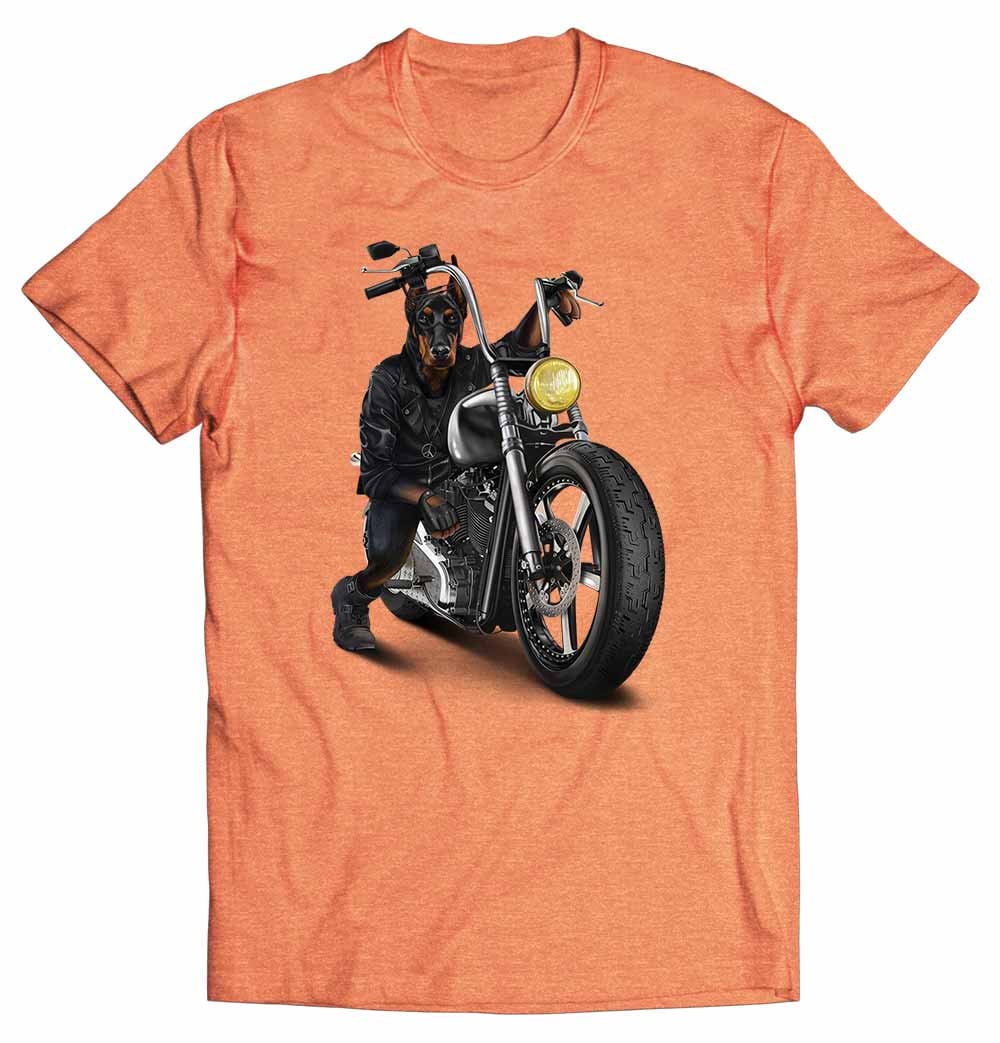 Dobermannhund Fährt Ein Chopper Motorrad von PrintStarTee