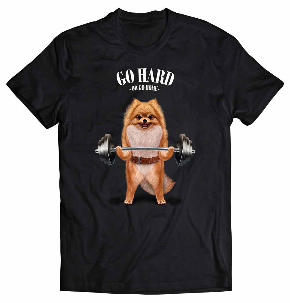 Pommerscher Hund, Der Gewichte Im Fitnessstudio Hebt von PrintStarTee