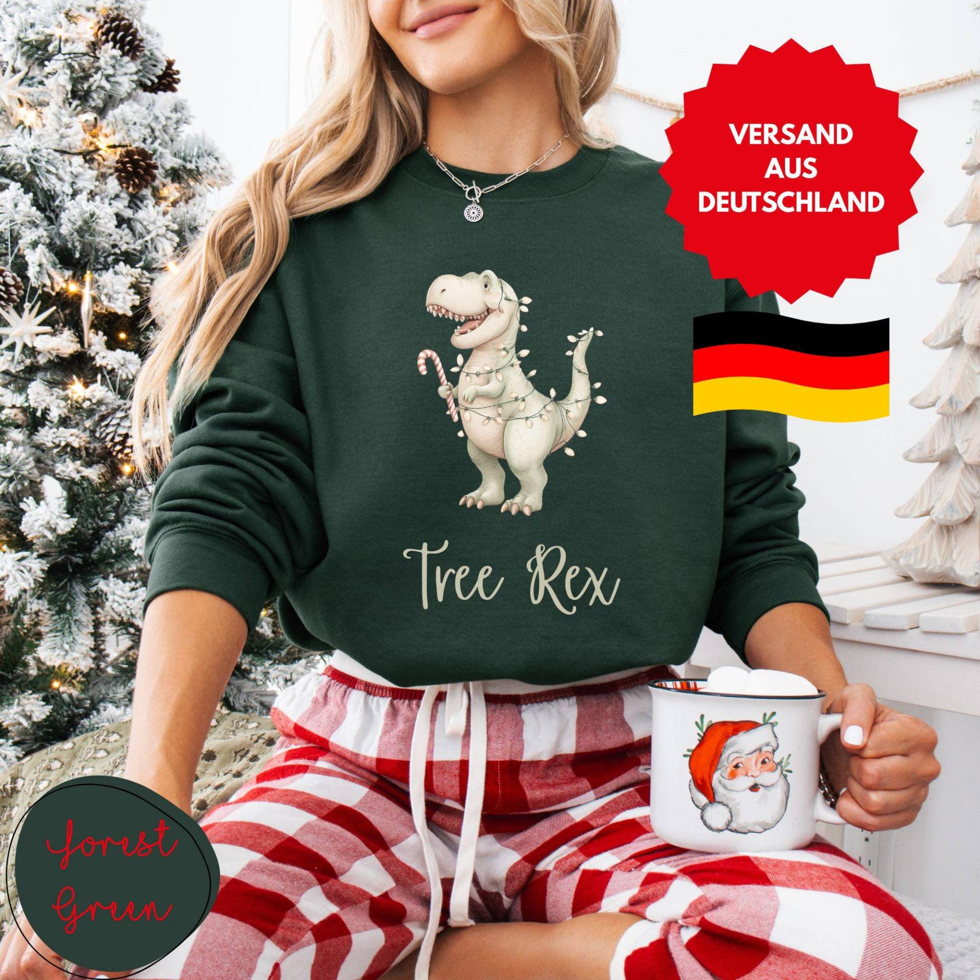 Cooler Weihnachtspulli, Weihnachtspullover Damen Baumwolle, Rot, Geschenkidee Weihnachten Weihnachtsgeschenk Frauen von PrintStudiobyNina