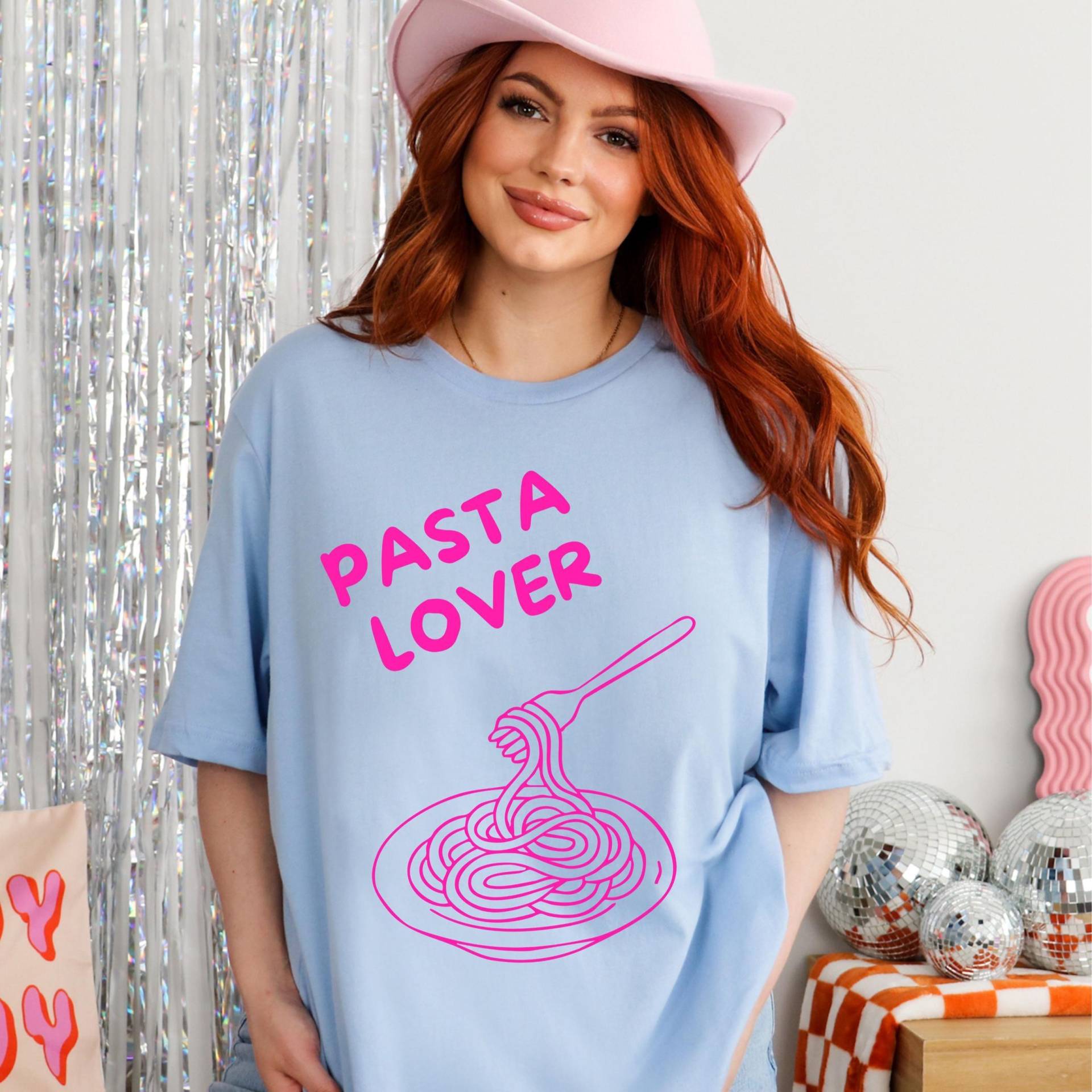 Pasta Lovers Club T-Shirt, Pizza Amore Shirt, Statement Süßes Damen Retro Lover, Ciao Bella, Food Lover Shirt von PrintStudiobyNina