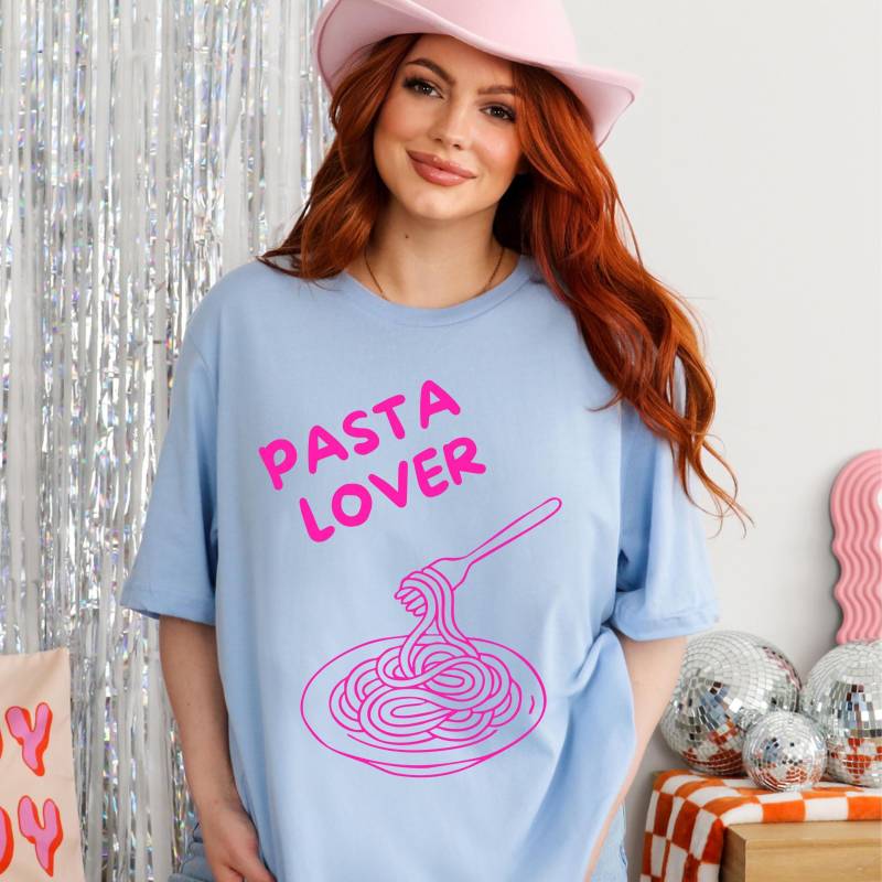 Pasta Lovers Club T-Shirt, Pizza Amore Shirt, Statement Süßes Damen Retro Lover, Ciao Bella, Food Lover Shirt von PrintStudiobyNina
