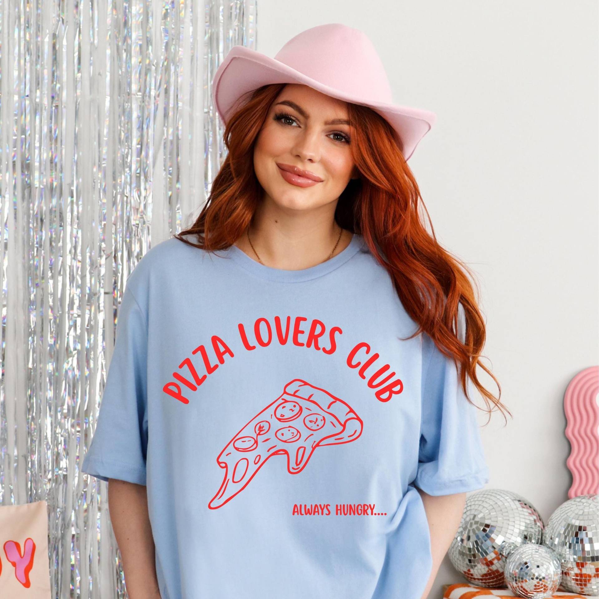 Pizza Lovers Club T-Shirt, Pasta Amore Shirt, Statement Süßes Damen Retro Amore, Italien Liebe T-Shirt von PrintStudiobyNina