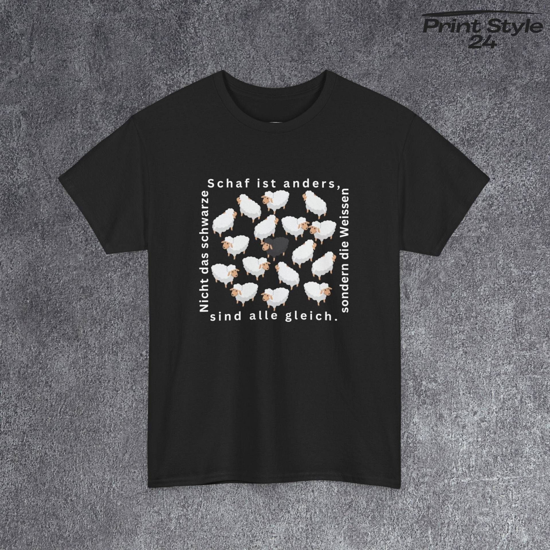 Tshirt Für Individualisten T Shirt Mit Schwarzem Schaf Aufdruck Grafik Tier Motiv Geschenk Freunde T-Shirt Denkanstoss von PrintStyle24