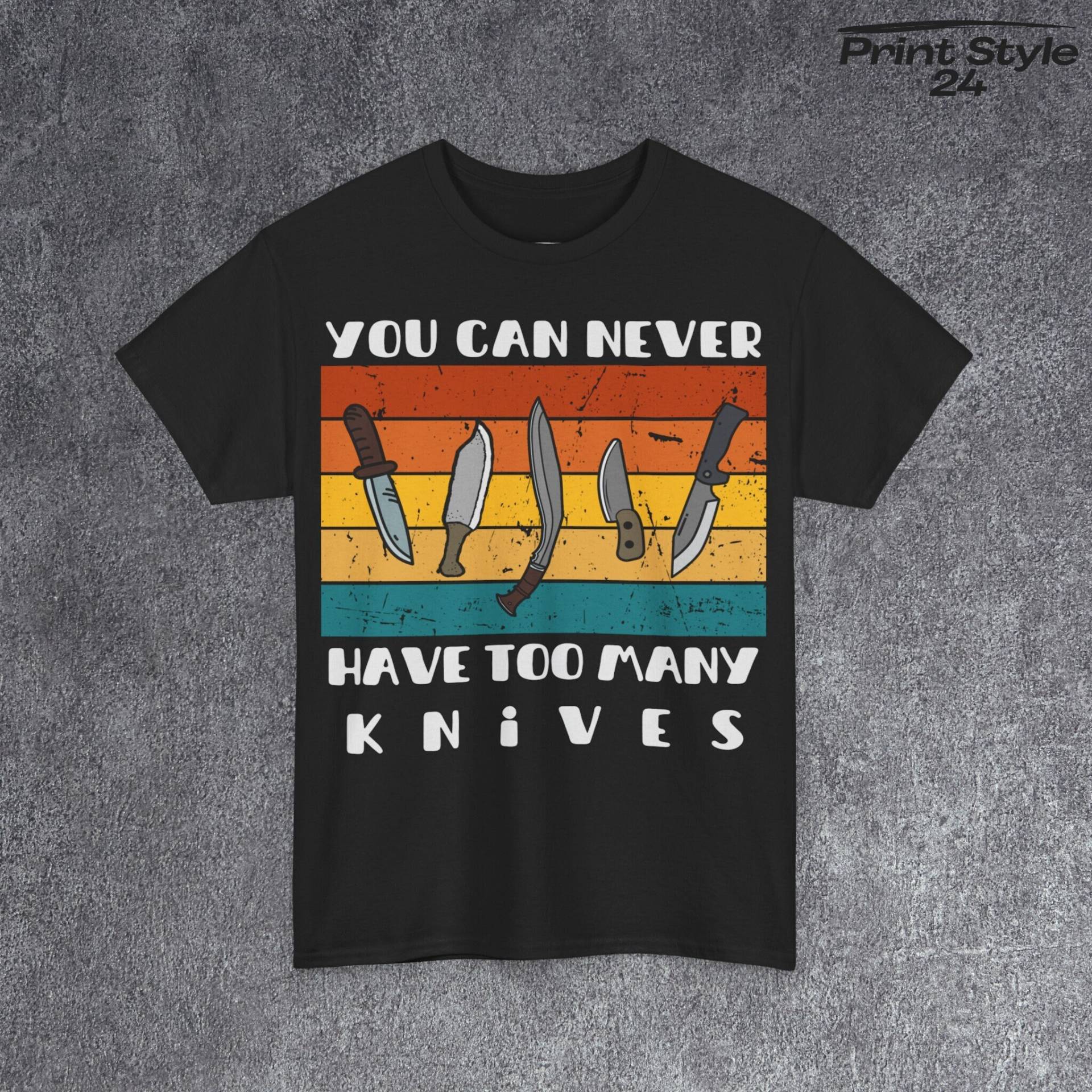 Tshirt Für Messersammler T Shirt Mit Lustigem Spruch Grafik Messer Motiv Geschenk Freunde T-Shirt Niemals Genug von PrintStyle24
