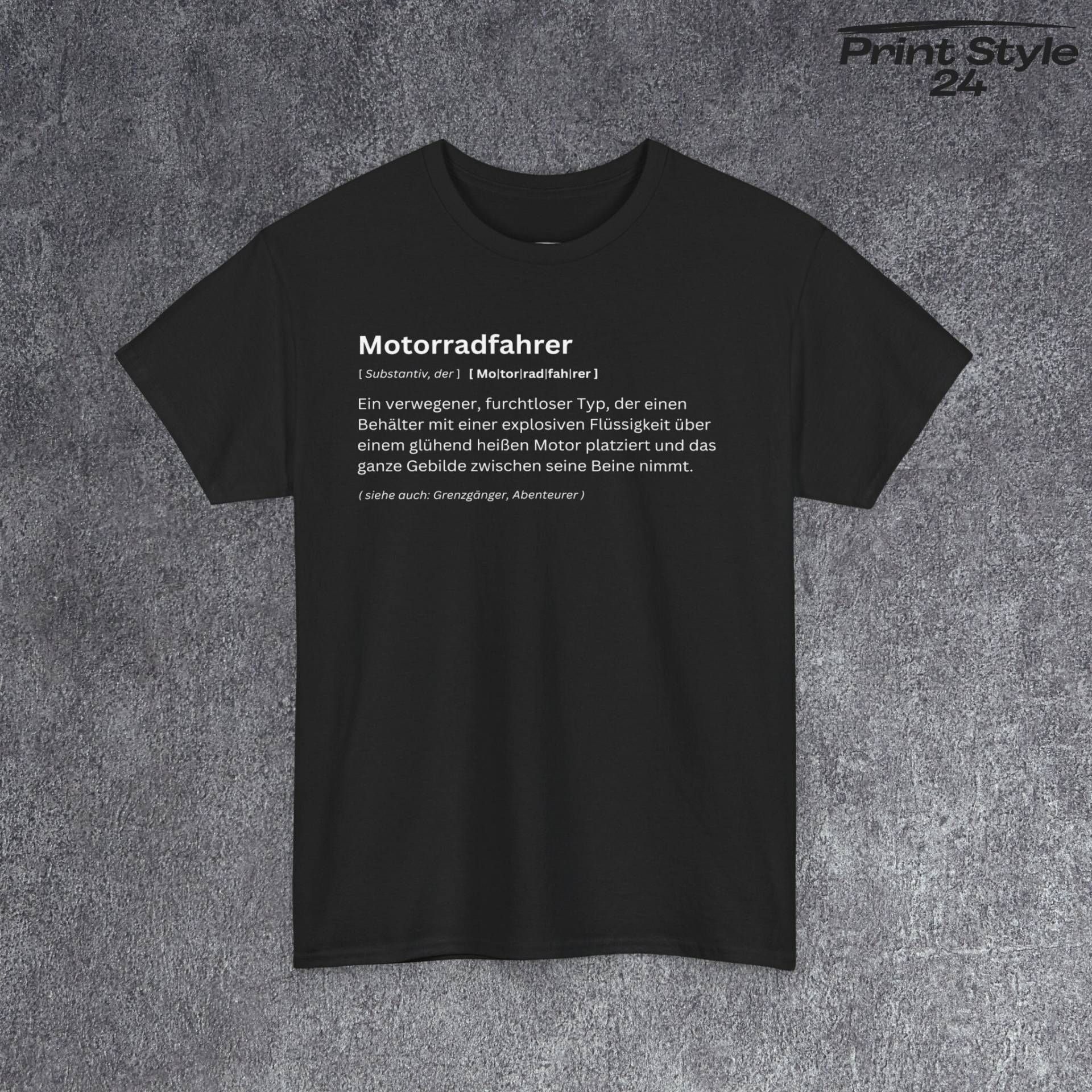 Tshirt Für Motorradfahrer T Shirt Mit Coolem Spruch Grafik Personenbeschreibung Geschenk Biker T-Shirt Wörterbuch Design von PrintStyle24