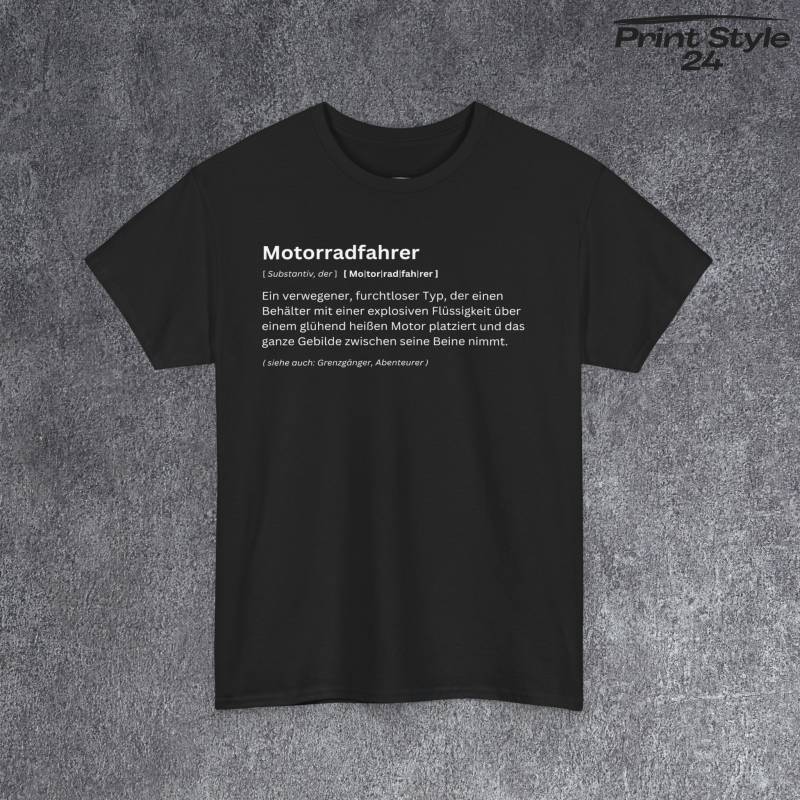 Tshirt Für Motorradfahrer T Shirt Mit Coolem Spruch Grafik Personenbeschreibung Geschenk Biker T-Shirt Wörterbuch Design von PrintStyle24
