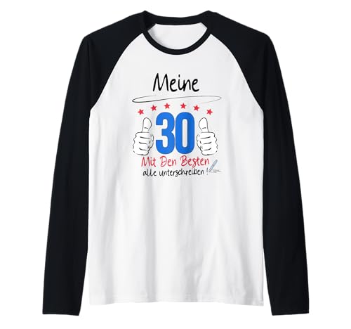 30 Jahre GÄSTEBUCH Männer Frauen Spaß GEBURTSTAG Party Raglan von PrintTeeShop