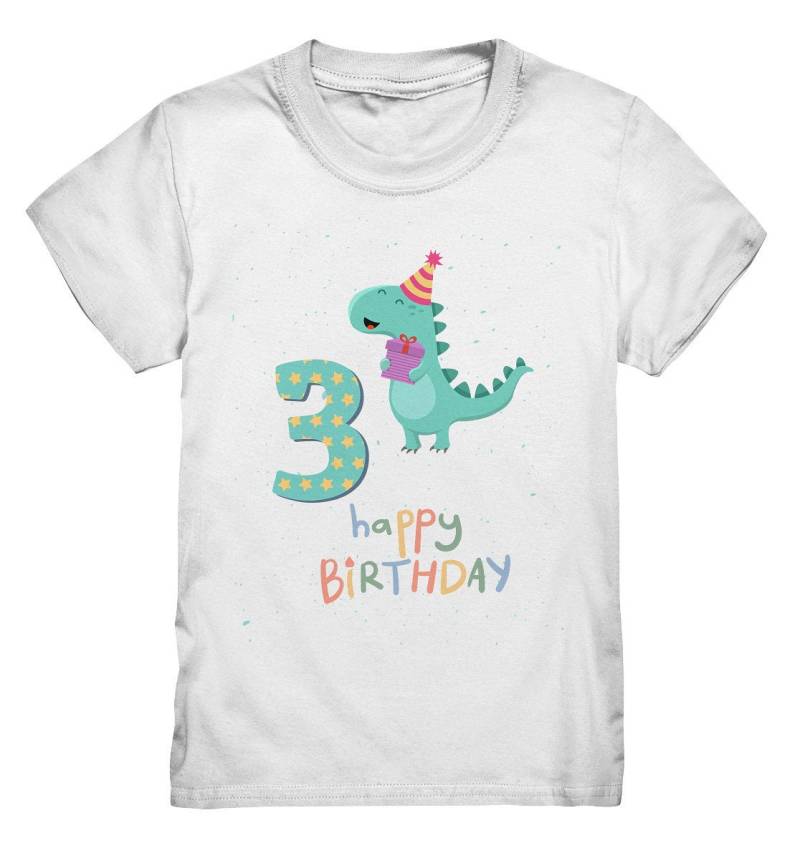 Kinder Geburtstag 3 Jahre Dinosaurier - Geschenk Jungen Mädchen T-Shirt Kids Premium Shirt von PrintTr3nkl3