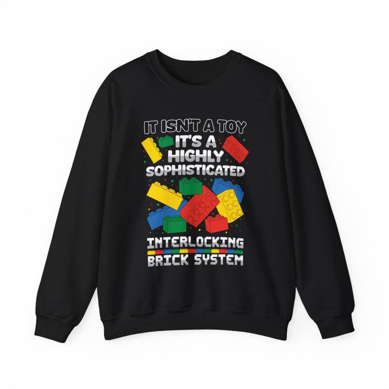 Kein Spielzeug-Block-Gebäude-Brick-Generator Lustiges Rundhals-Sweatshirt von PrintWithHeart