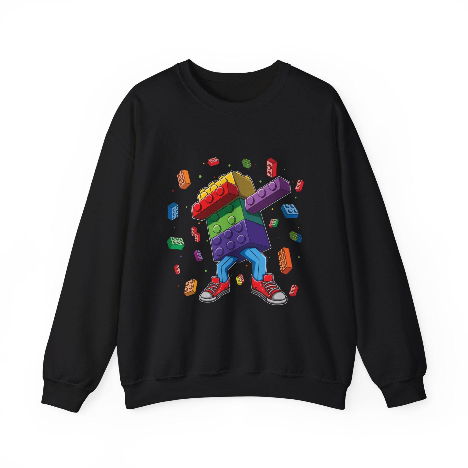 Tupfen-Generator-Block-Baustein-Generator Rundhals-Sweatshirt von PrintWithHeart